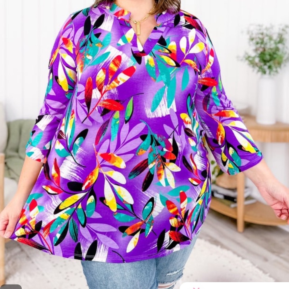 *NWT* Dear Scarlett purple floral gabby. *Wrinkle Free*
